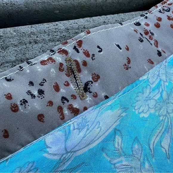 Double Layer Patterned Grey and Blue Women's Maxi Skirt. One Size. - Picture 6 of 10